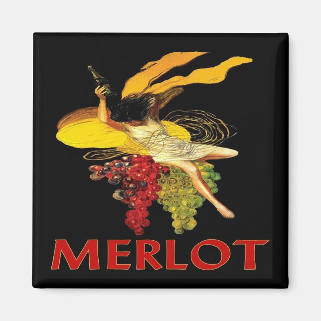 Merlot Maid With Grapes Magnet (Front)