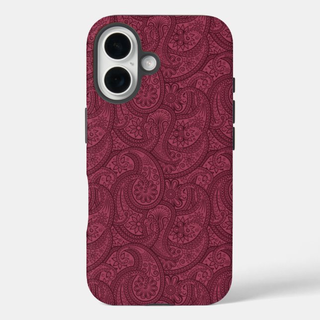 Merlot Paisley Case-Mate iPhone Case (Back)