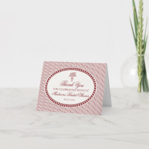 Merlot Red Harlequin Chequered Thank You Card