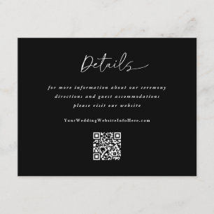 Merlot Wedding Modern Handwriting Details QR Code Enclosure Card