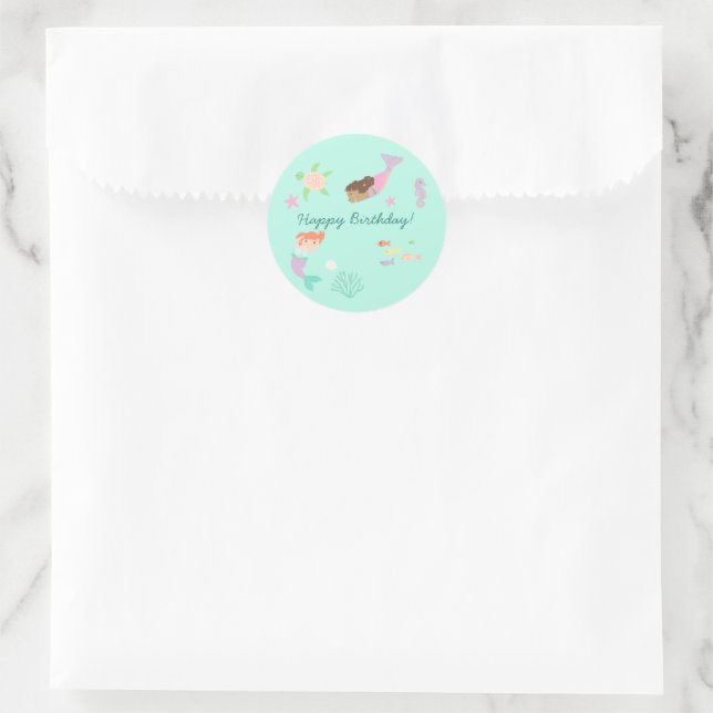 Mermaid 1.5" Round Sticker (Bag)