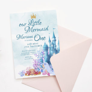 Mermaid 1st Birthday ONEder the Sea  Invitation