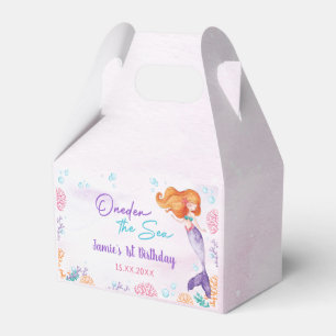 Mermaid 1st Birthday Oneder The Sea Party Favour Box