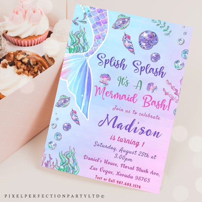 Mermaid 1st Birthday ONEder The Sea Party  Invitation (Creator Uploaded)