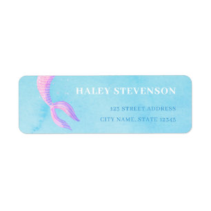 Mermaid 1st Birthday ONEder the sea Return Address Label