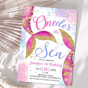 Mermaid 1st Birthday Party Invite ONEder the Sea