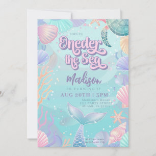 Mermaid 1st Birthday Party ONEder The Sea Mermaid Invitation