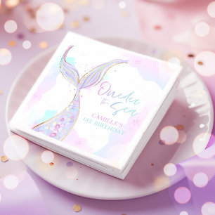 Mermaid 1st Birthday Party ONEder The Sea Mermaid Napkin