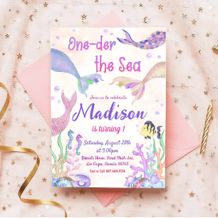 Mermaid 1st Birthday Party Under The Sea Party Invitation
