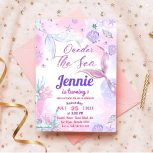 Mermaid 1st Birthday Party Under The Sea Party Invitation