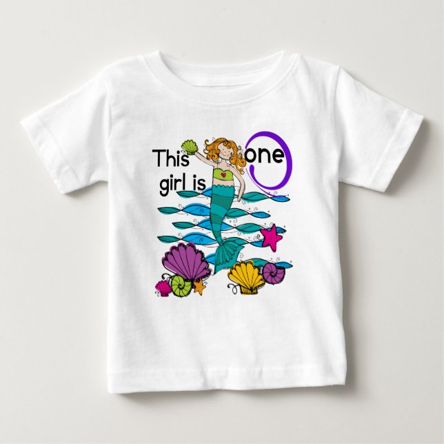 Mermaid 1st Birthday Tshirts and Gifts (Front)