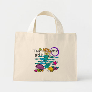 Mermaid 1st Birthday Tshirts and Gifts Mini Tote Bag