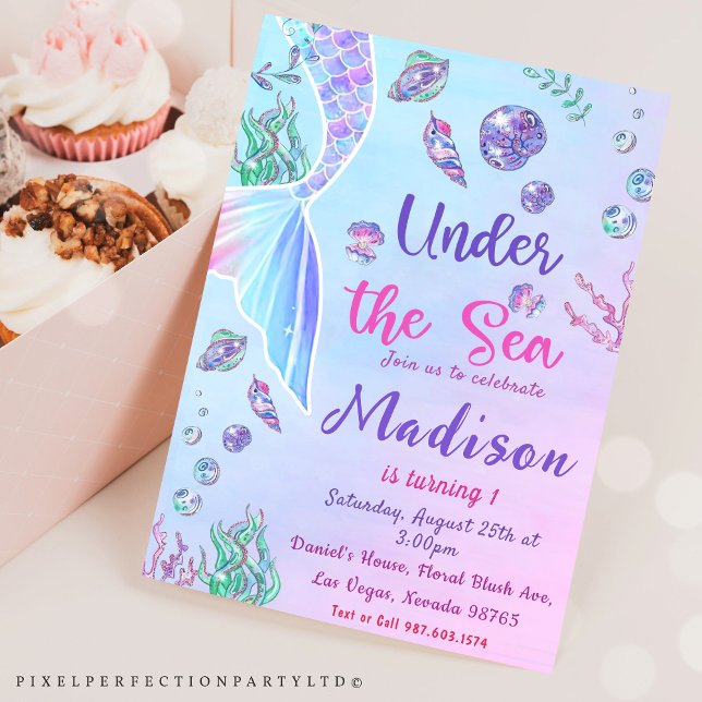 Mermaid 1st Birthday Under The Sea Party  Invitation (Creator Uploaded)