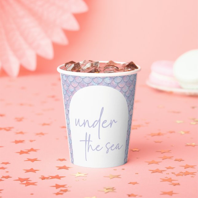 Mermaid 1st Birthday Under The Sea Party Paper Cups (Insitu)