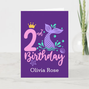 Mermaid 2nd Birthday Card