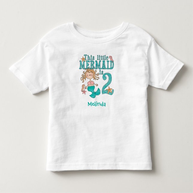 Mermaid 2nd Birthday Toddler T-shirt (Front)