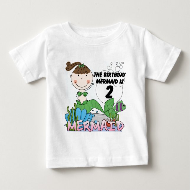 Mermaid 2nd Birthday Tshirts and Gifts (Front)