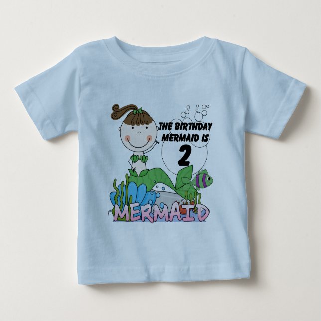 Mermaid 2nd Birthday Tshirts and Gifts (Front)