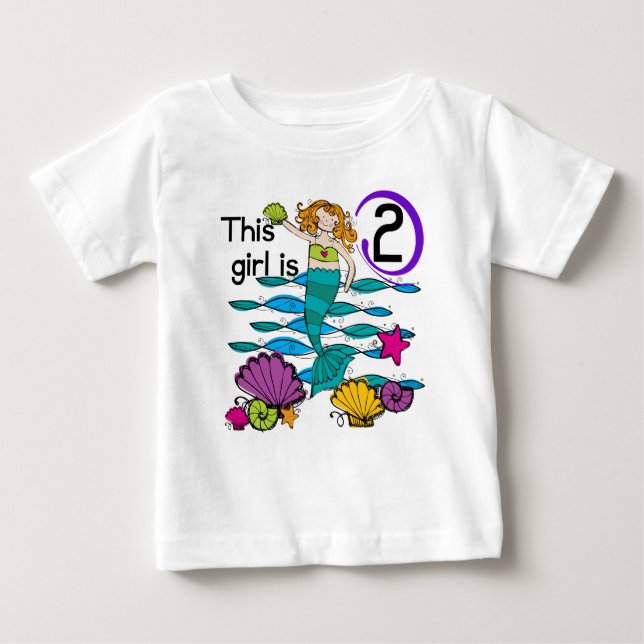 Mermaid 2nd Birthday Tshirts and Gifts (Front)