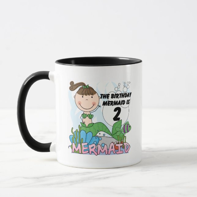 Mermaid 2nd Birthday Tshirts and Gifts Mug (Left)