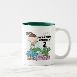 Mermaid 2nd Birthday Tshirts and Gifts Two-Tone Coffee Mug