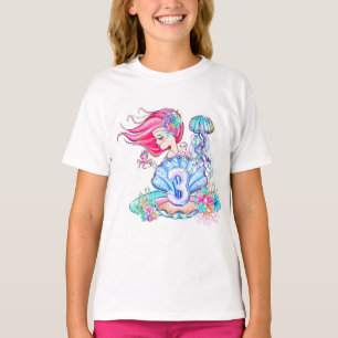 Mermaid 3rd Birthday Change Edit Text Personalise T-Shirt