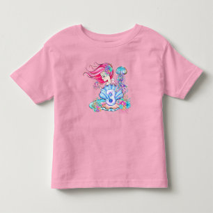 Mermaid 3rd Birthday Change Edit Text Personalise Toddler T-Shirt