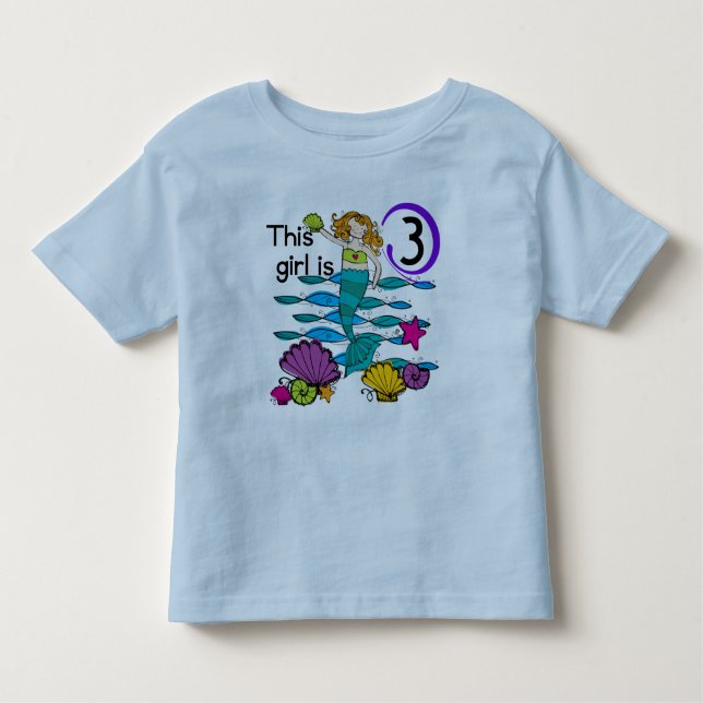 Mermaid 3rd Birthday T shirts and Gifts (Front)