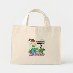 Mermaid 3rd Birthday Tshirts and Gifts Mini Tote Bag