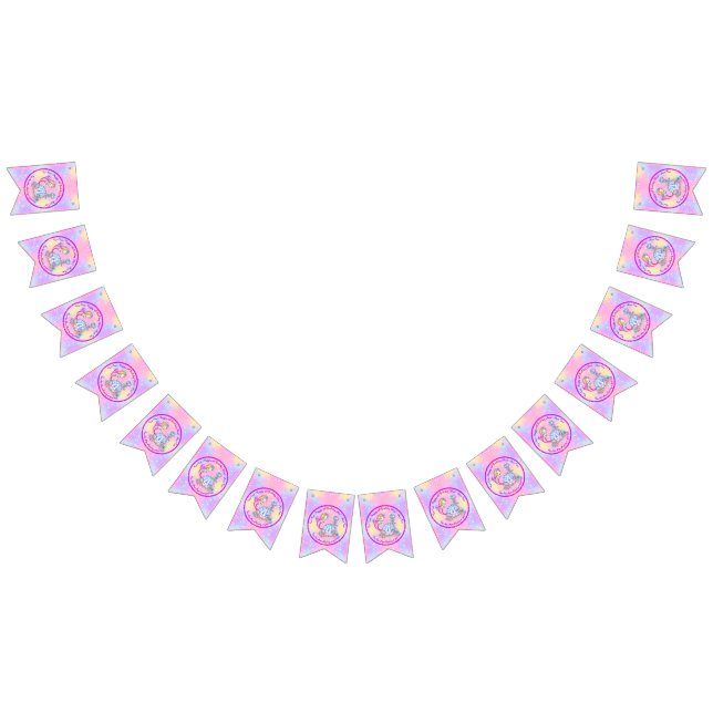 Mermaid 4th Birthday Change Edit Text Personalise  Bunting (All)