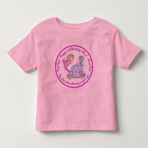 Mermaid 4th Birthday Change Edit Text Personalise Toddler T-Shirt