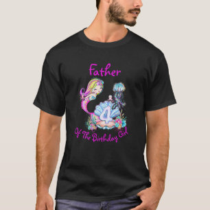 Mermaid 4th Birthday Edit Change Name Text Father T-Shirt