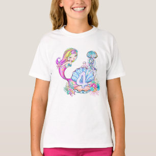 Mermaid 4th Birthday T-Shirt