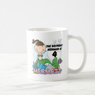 Mermaid 4th Birthday T-shirts and Gifts Coffee Mug