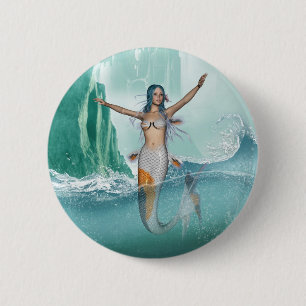 Mermaid 6 Cm Round Badge