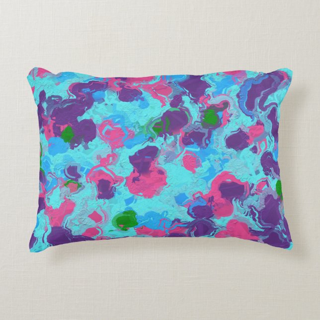 Mermaid Abstract Splatter Decorative Cushion (Front)