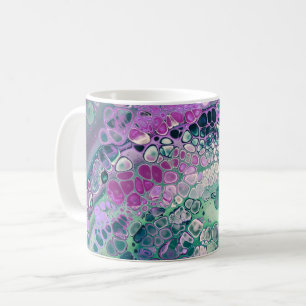 Mermaid Acrylic Pour, Cool Colourful Abstract Coffee Mug