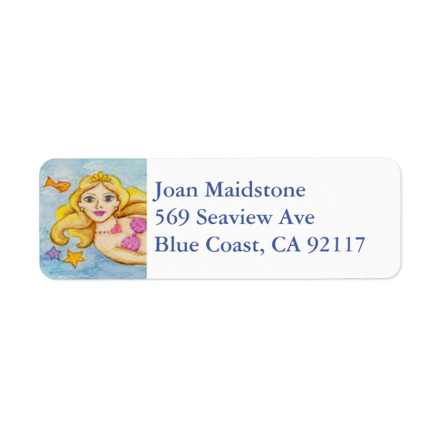 Mermaid address label return address label (Front)