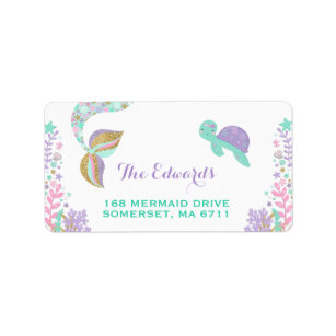 Mermaid Address Labels Magical Mermaid Party