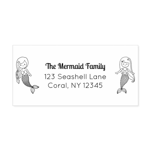 Mermaid Address Self-inking Stamp (Design)