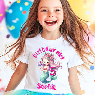 Mermaid age birthday name   T-Shirt