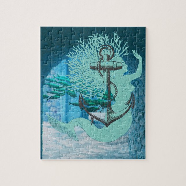 Mermaid And Anchor Jigsaw Puzzle (Vertical)