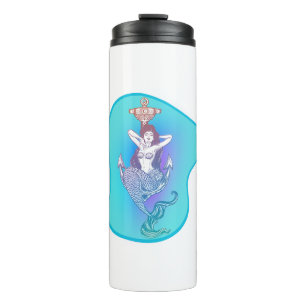 Mermaid and Anchor Thermal Tumbler