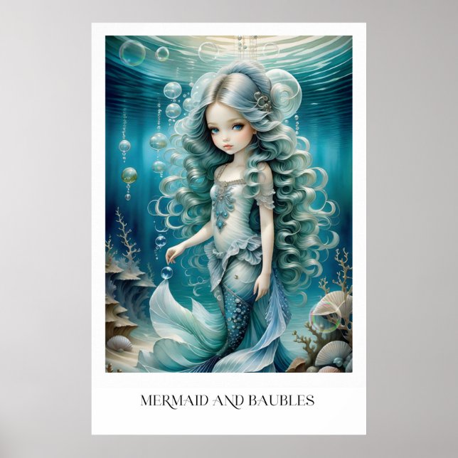 Mermaid and Baubles Poster (Front)