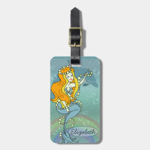 Mermaid and Dolphin Add Name and Phone Number Luggage Tag