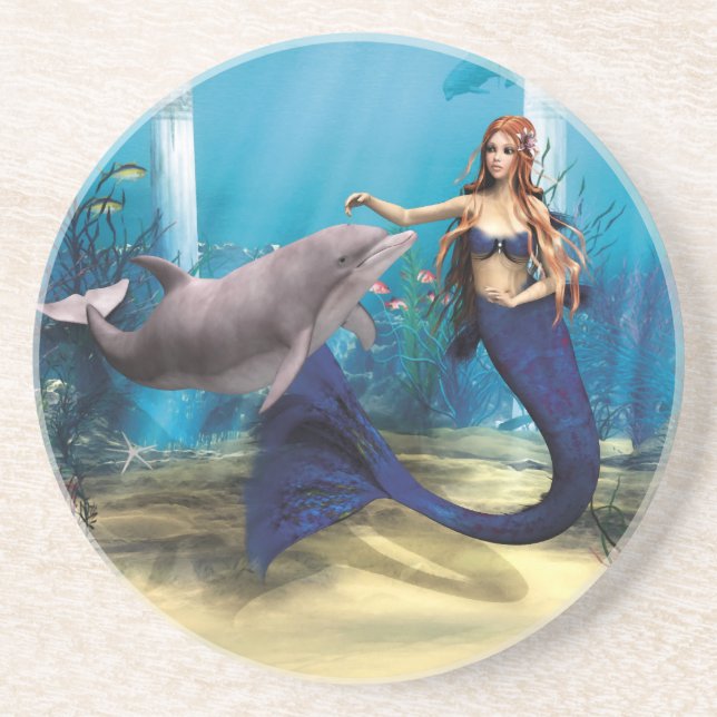 Mermaid and Dolphin Coaster (Front)