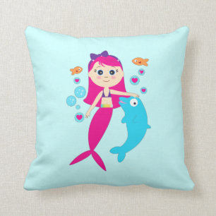 Mermaid and Dolphin Cushion