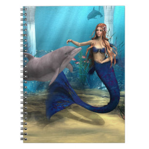 Mermaid and Dolphin Notebook