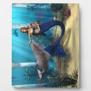 Mermaid and Dolphin Plaque