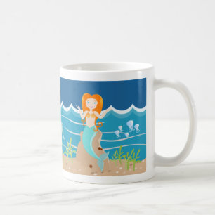 Mermaid  and dolphins under the sea birthday party coffee mug